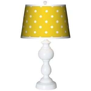  Mini Dots Yellow Giclee Sutton Table Lamp: Home 