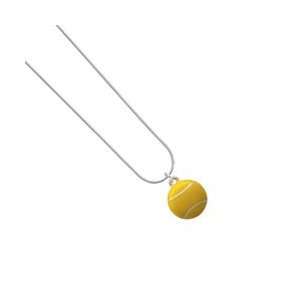  Large Tennis Ball Snake Chain Charm Necklace [Jewelry 