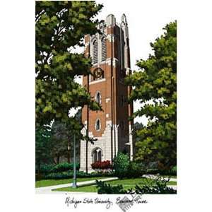   State University Beaumont Tower Lithograph Print