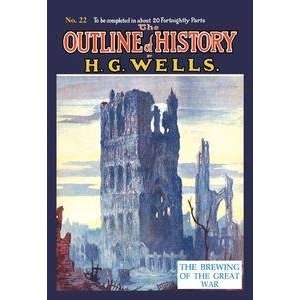 Vintage Art Outline of History by HG Wells, No. 22 The Brewing of the 