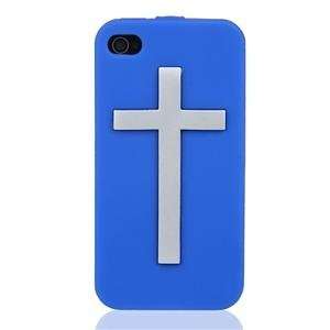  Silicone Case with Cross for iPhone 4/4S Blue Everything 