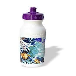 Florene Abstract Floral   Floral Blue   Water Bottles  