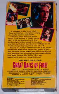 GREAT BALLS OF FIRE! VHS Dennis Quaid JERRY LEE LEWIS  