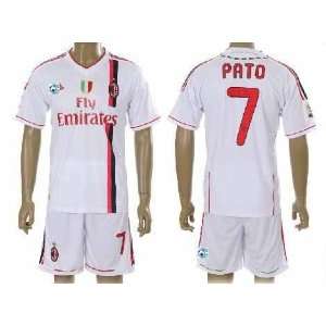  ac milan jersey shirts 2011 2012 #7 pato white football 