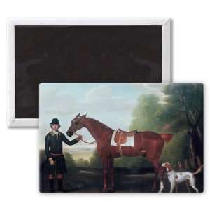  Lord Portmans Snap held by groom with dog   3x2 inch 