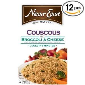 Near East Broccoli & Cheese Couscous Mix, 5.4 Ounce Boxes (Pack of 12 