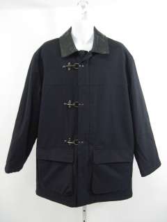 ANDREW MARC Mens Black Clasp Front Jacket Coat Size L  
