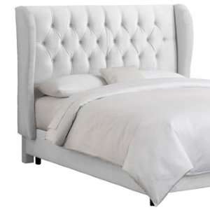  Skyline Furniture Tufted Wingback Bed in Velvet White 