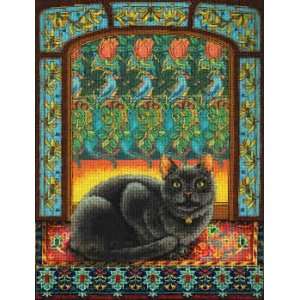  Cat in Window kit (cross stitch): Arts, Crafts & Sewing