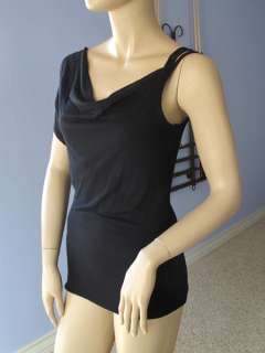 2b bebe BLK Triple Straps Jersey Halter Top NWT~XL~Only One~  