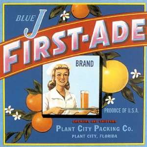  BLUE J ORANGE JUICE FIRST ADE NURSE FLORIDA USA POSTER ON 