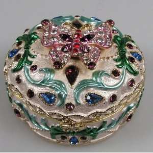  Crystal Jeweled Trinket Box   Butterfly J504
