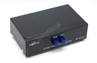 Video Audio AV RCA Switch 2 Ports Selector Splitter Box  