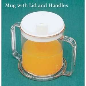  Drinking Mug with Handles & Lid 10 oz: Health & Personal 