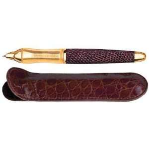  Sensa Exotic Minx Authentic Lizard & Gold Ballpoint Pen 
