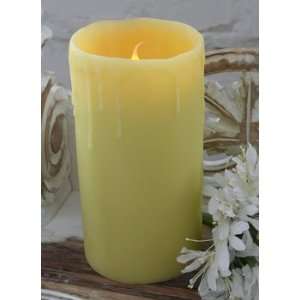  Battery Operated Lemon Yellow 3 x 6 Pillar Candle Resin 