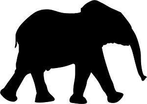 Baby Elephant Decal 3.75x5.25 choose color  