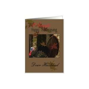   Canada, Husband, Tom Turkey, Fanned Tail Feathers, Maple Leaves Card