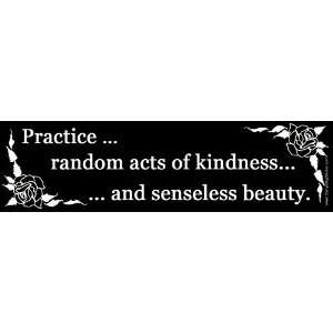 Practice Random Acts of Kindness and Senseless Beauty. Magnetic Bumper 