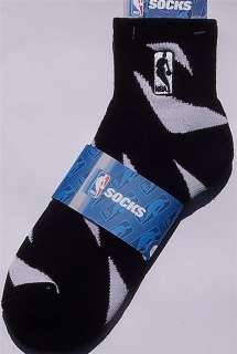 NBA Logoman Black/White Attack Promo Quarter Length Socks Size Large 8 