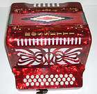 Rossetti 31 Button Accordion 12 Bass, Key: ADG, Case & Straps, Red 
