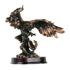  Eagle Fighting with Snake Bronze Finish Sculpture, 10.5 