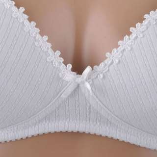 D255X Light Padded Cotton Wirefree Bra White AU 12A US 34A  