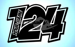 RACE NUMBERS NAME DECALS STICKERS TRACK GRAPHICS POW x3  