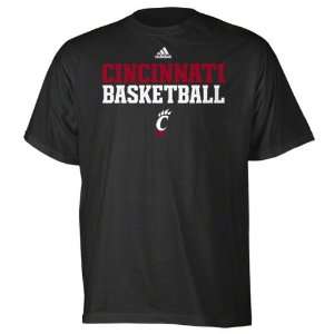 Cincinnati Bearcats Black adidas Basketball Sideline T Shirt:  