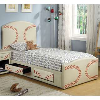 Fun Sports Themed Designed Twin Size Bed Frame Set  