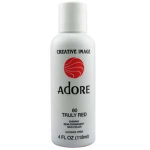  ADORE Semi Permanent Hair Color #60 Truly Red 4 oz: Beauty