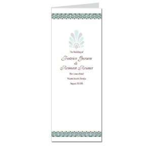    160 Wedding Programs   Greek Teal Green Adorn: Office Products