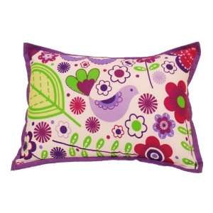   Bacati   Botanical Sanctuary Purple Multicolor Decorative Pillow Baby