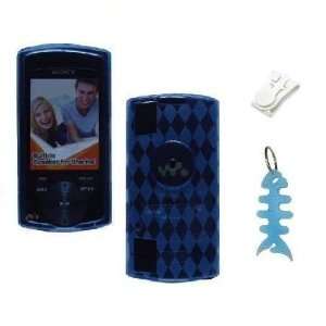 : Blue Soft Gel Thermoplastic Polyurethane TPU Skin Case Cover + Belt 