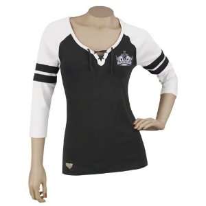   Angeles Kings Womens 3/4 Sleeve Rib Henley T Shirt: Sports & Outdoors