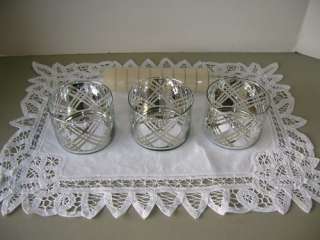 Slatkin & Co 3 Dancing Tealight Holders + 9 Tealights SILVER  