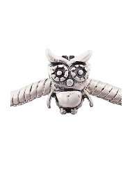 Silver Plated (045) Owl Shape Charm, will fit Pandora/Troll/Chamilia 