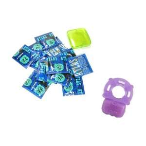 Atlas Premium Latex Condoms Lubricated Studded 12 condoms with Travel 