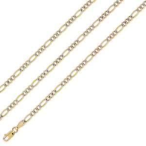  14k Two Tone Gold Figaro Link Chain Necklace 3.2mm 20 