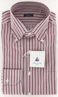 New $425 Finamore Napoli Purple Shirt 16/41  