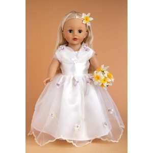  Fairy   White satin Communion / Wedding / Fairy Dress with White 