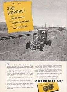 1954 Caterpillar Motor Grader Ad: UPRR Union Pacific Railroad Idaho 
