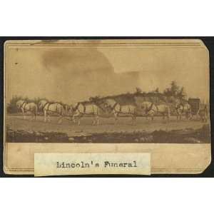   funeral,white horses,wagon,ceremonies,rites,procession,1865 Home