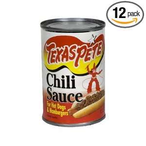 Texas Pete Chili Sauce For Hot Dogs & Hamburgers, 10 Ounce, (Pack of 