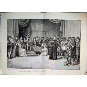  Scene Historical Drama Luther Diet Of Worms Print 1883 