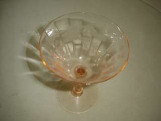 pink depression etched wine glass set of 4  