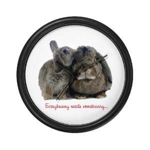  Everybunny needs somebunny Pets Wall Clock by CafePress 
