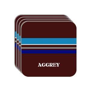Personal Name Gift   AGGREY Set of 4 Mini Mousepad Coasters (blue 