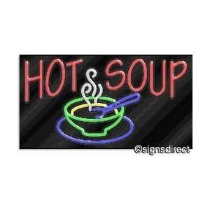   Soup Neon Sign, Background Material=Clear Plexiglass: Office Products