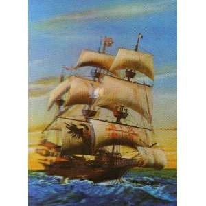  3D Lenticular POSTCARD SHIP / LEAN TO RIGHT: Home 
